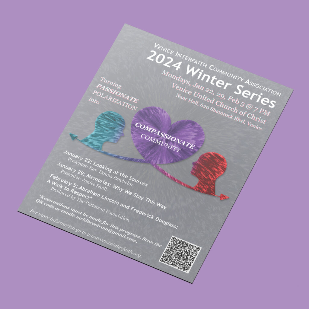 Venice Interfaith Community Association's 2024 Winter Series Flyer